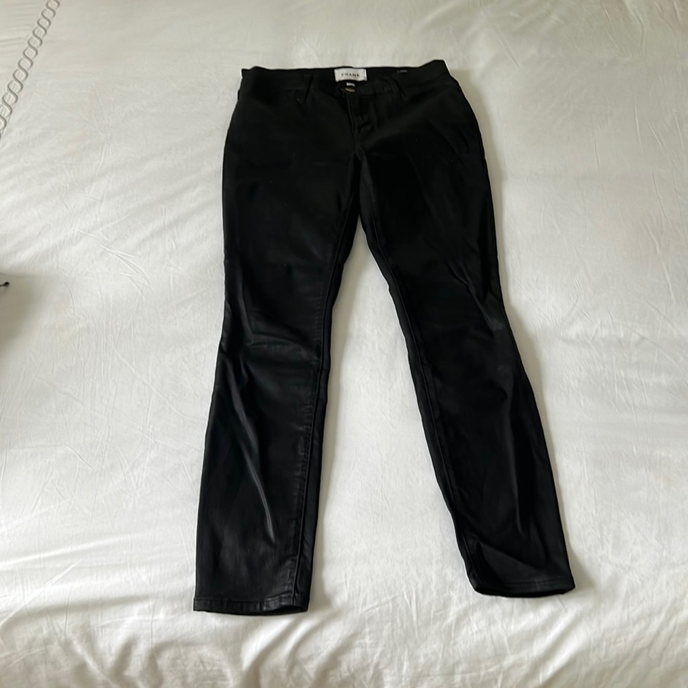 Frame waxed denim le high skinny